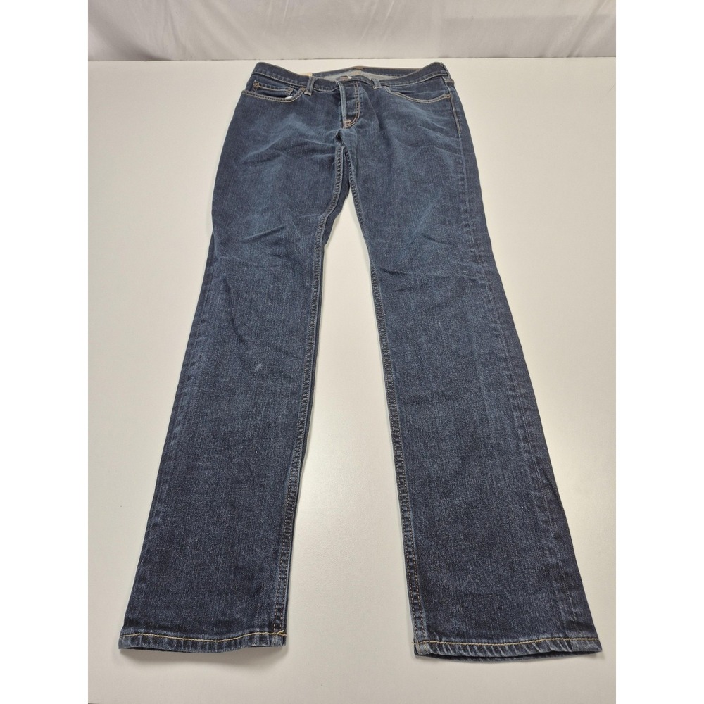 Hollister Skinny Jeans Mens 34x34 Blue Medium Wash Stretch Denim Button Fly